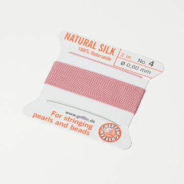 Nici jedwabne z igłą dark pink 0,6mm