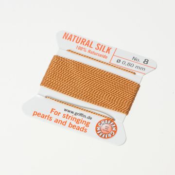 Nici jedwabne z igłą cornelian 0,8mm