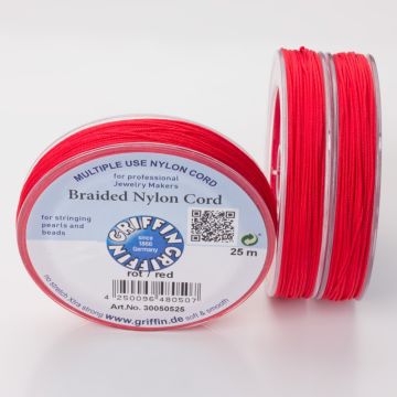 Griffin nylonowy sznurek do makramy 0.3mm czerwony