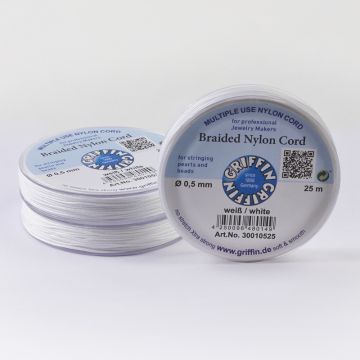 Griffin nylonowy sznurek do makramy white 0,5mm
