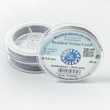 Griffin nylonowy sznurek do makramy dark grey 0,5mm