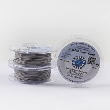 Griffin nylonowy sznurek do makramy dark grey 1mm