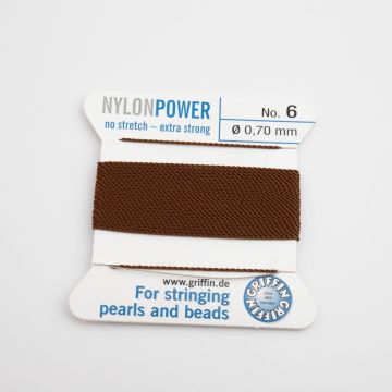 Nici Nylon Power z igłą brown 0,7mm