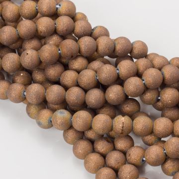 Kwarc syntetyczny powlekany kulka 10mm brązowy