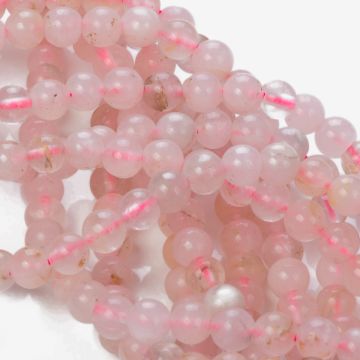 Kryształ górski kulka różowa 6,5mm - na sznurze