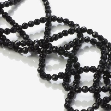 Onyks kulka fasetowana czarny 4,5mm