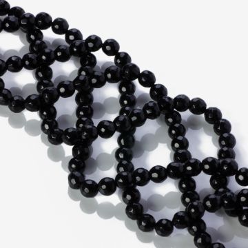 Onyks kulka fasetowana czarny 6mm