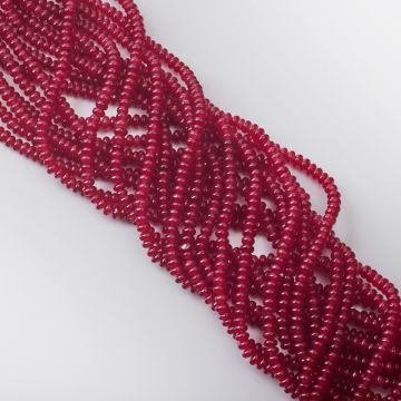 Jadeit rubinowy oponka gładka 2,5x4,5mm