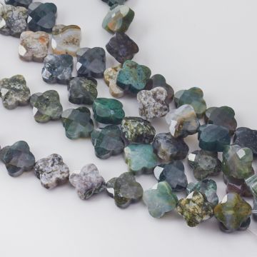 Agat indyjski koniczynka marokańska fasetowana 12mm