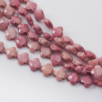 Rodonit koniczynka marokańska fasetowana 12mm