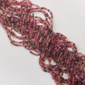 Agat mix kulka fasetowana 3mm