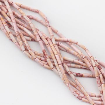 Jaspis cesarski słupek okrągły różowy 13x4,5mm