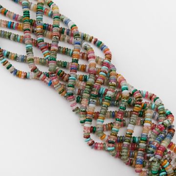 Jadeit multikolor krążek gładki 2x6,5mm