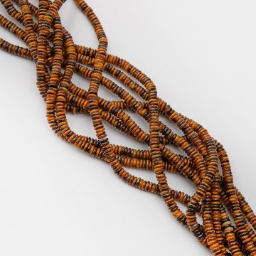 Tygrysie oko krążek gładki 2x6,5mm - na sznurze