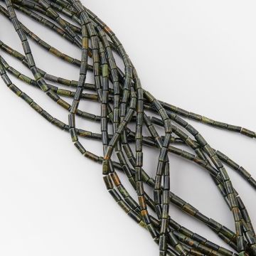 Jaspis zielony słupek gładki 4,5x9mm