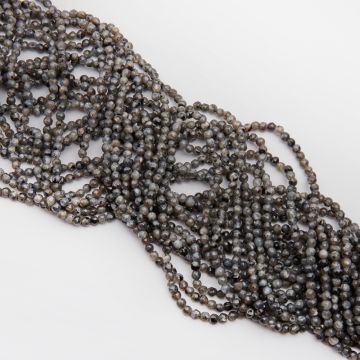 Larvikit kulka fasetowana szary 4mm