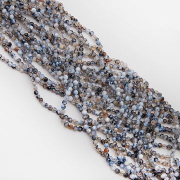 Agat kulka fasetowana szary 4mm