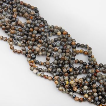 Agat kulka fasetowana cappuccino 6mm