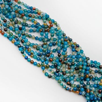 Agat kulka fasetowana niebieski 6mm