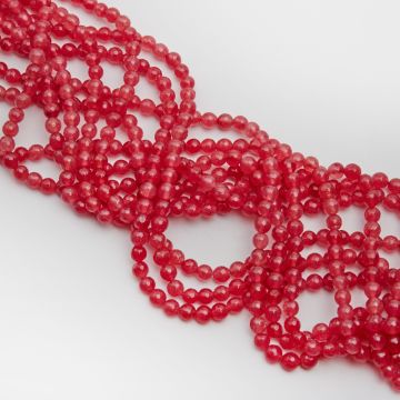 Jadeit kulka fasetowana truskawkowy 6mm