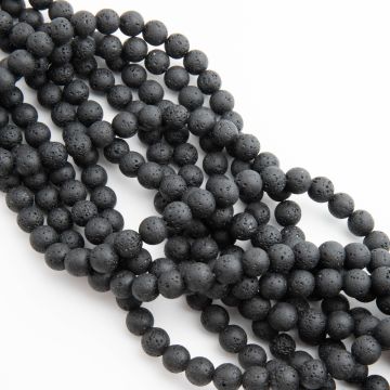 Lawa kulka czarna 8,5mm - na sznury