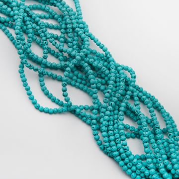 Lawa wulkaniczna lakierowana kulka turkusowy 4mm