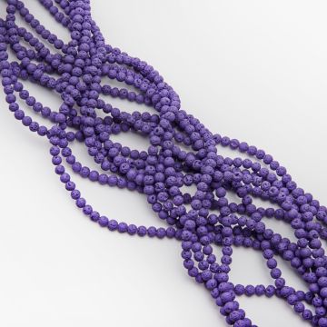 Lawa wulkaniczna lakierowana kulka ciemny fioletowy 4mm