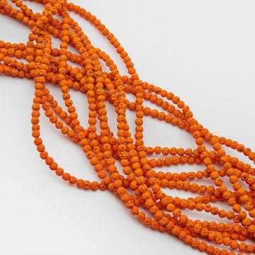 Lawa wulkaniczna lakierowana kulka pomarańczowy 4mm