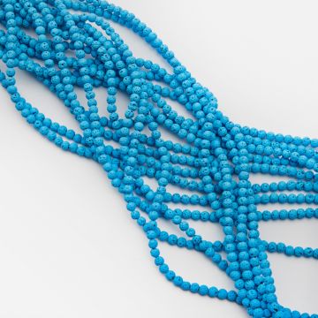 Lawa wulkaniczna lakierowana kulka niebieski 4mm