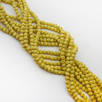 Lawa wulkaniczna lakierowana kulka żółty 6mm