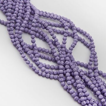 Lawa wulkaniczna lakierowana kulka fioletowy 6mm