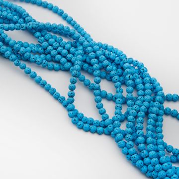 Lawa wulkaniczna lakierowana kulka niebieski 6mm