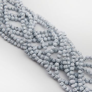 Lawa wulkaniczna lakierowana kulka biały 6mm