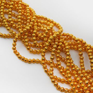 Lawa wulkaniczna lakierowana kulka złoty 6mm