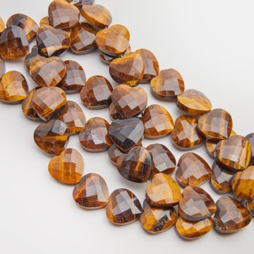 Tygrysie oko serce fasetowane 15x15,5mm