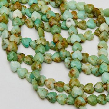 Zielony opal serce fasetowane 8mm