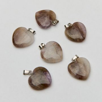 Ametyst zawieszka serce gładkie 28mm