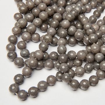 Jadeit kulka fasetowana szara 12mm