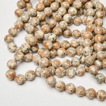 Jadeit kulka fasetowana brązowa 12mm