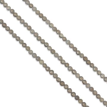 Agat kulki fasetowane szare 4mm