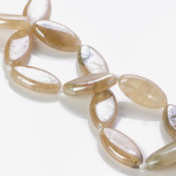 Agat wrzeciono platerowane kremowe 28x15mm