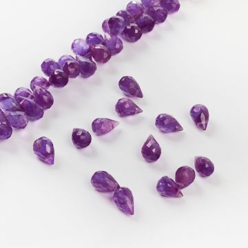 Kropla briolette fasetowana ametyst 9-10,5mm Kropla briolette fasetowana ametyst 9-10,5mm