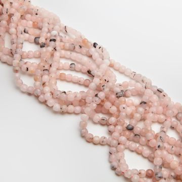 Opal różowy kostka fasetowana 6mm