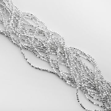 Hematyt platerowany baryłka light silver 3mm - na sznurze