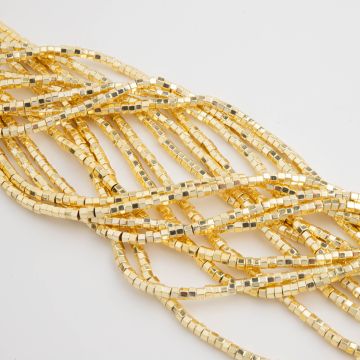 Hematyt platerowany baryłka light gold 3,5mm