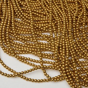 Hematyt platerowany kulka gładka gold 4mm