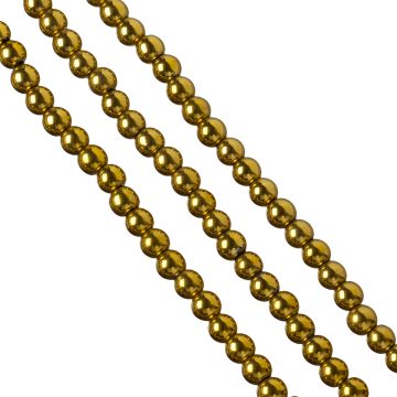 Hematyt platerowany kulka gładka gold 8mm