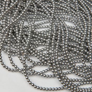 Hematyt platerowany kulka gładka silver 4mm