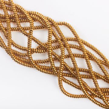 Hematyt platerowany dysk gold 2x4mm