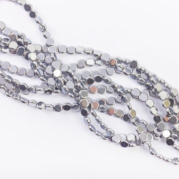 Hematyt platerowany krążek gładki silver 5,5mm